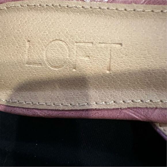 LOFT Women's Pink Crocodile Embossed Pointed Toe Mules Size 8.5 - Picture 9 of 9
